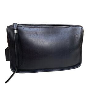 COACH Vintage USA Black Leather BASIC BAG Clutch Wristlet (XBody) 9455